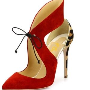 FSJ Red and Leopard Heel size 11. Original price $132 ONLY worn twice.